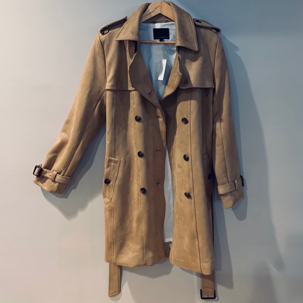 Vegan Suede Trench Coat